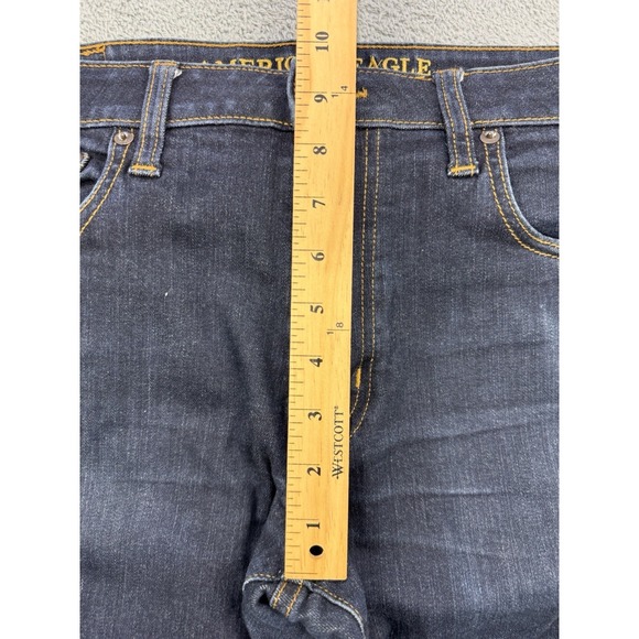 American Eagle Extreme Flex Jeans Men 34x32 Blue Slim Straight Distress Denim - Picture 7 of 10